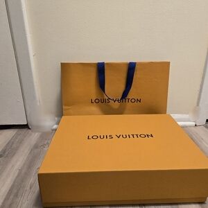 Louis Vuitton box and bag.